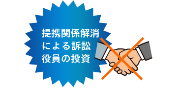 提携関係解消による訴訟役員の投資